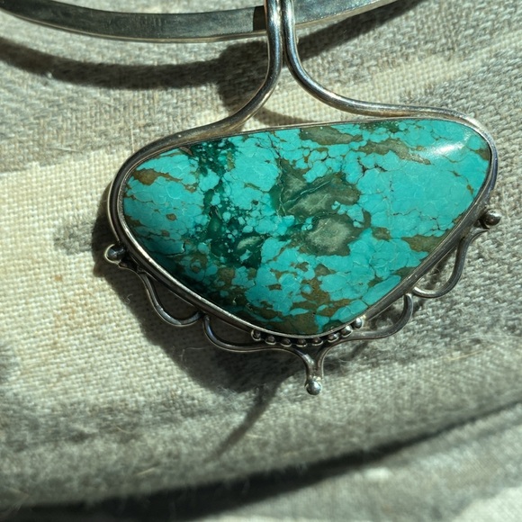 Massive Chrysacolla Sterling Pendant - Picture 3 of 7